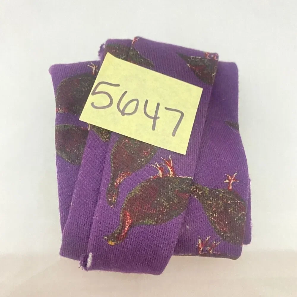 #5647 Robert Talbott Quail Deep Purple Peacock Mens Necktie, Tie 57X4